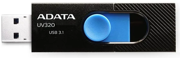 Накопитель USB 3.1 64GB ADATA AUV320-64G-RBKBL UV320 Черный/Голубой