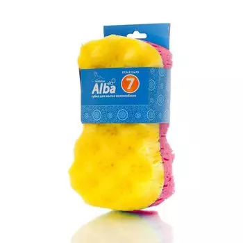 Губка Kolibriya Alba-7 для мытья автомобилей, комбинированная с рифлением, 215х110х60мм