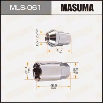 Гайка колесная Masuma, 12х1.25, с секретом, с головкой-ключом, арт. MLS-061
