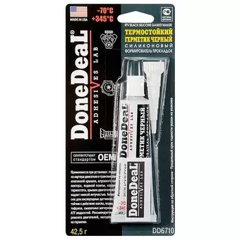 Герметик-прокладка DoneDeal DD6710 силиконовый, термостойкий, черный, туба 42,5г