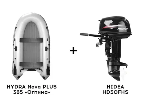 Лодка ПВХ HYDRA Nova PLUS 365 «Оптима» + 2х-тактный лодочный мотор HIDEA HD30FHS