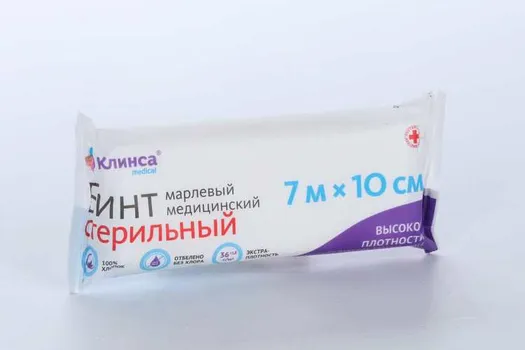 Бинт Клинса стер высокой плотности 7мх10см