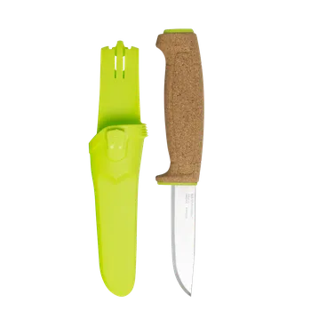 Нож с фиксированным лезвием Morakniv Floating Knife (S) Lime, сталь Sandvik 12C27, пробковая ручка