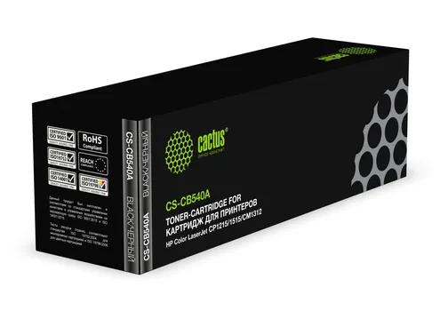 Набор картриджей лазерный Cactus CS-CB540A/541A/542A/543A, цветные, 4 шт., совместимый для Color LaserJet CP1215 / CP1515n / CM1312 / CM1312nfi