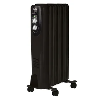 Обогреватель масляный Ballu Classic Black, 2 кВт, до 25 м, секций: 9, термостат, регулировка температуры, механическое управление, напольный, черный (BOH/CL-09BRN)
