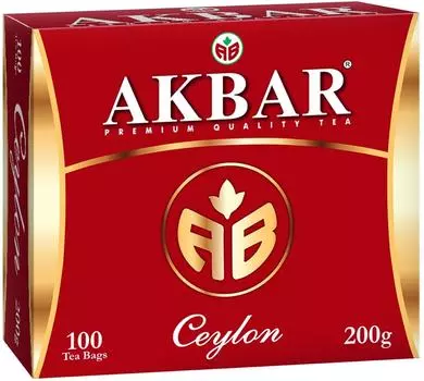 Чай черный Akbar Ceylon 100*2г - Vprok.ru Перекрёсток