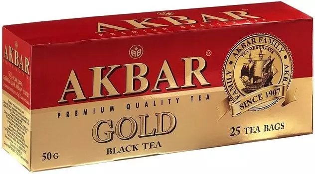Чай черный Akbar Gold 25*2г - Vprok.ru Перекрёсток