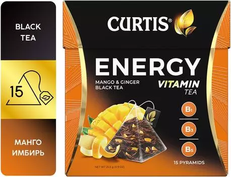 Чай черный Curtis Enegry Имбирь и Манго 15*1.7г