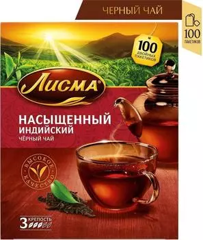 Чай черный Лисма Насыщенный 100*1.8г. Доставим до двери!