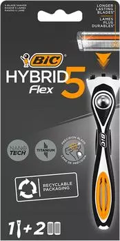 Бритва Bic Flex 5 Hybrid со сменными кассетами 1шт+2 кассеты