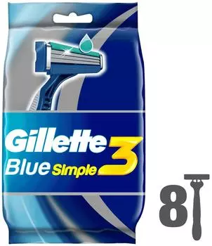 Бритва Gillette Blue Simple 3 одноразовые 8шт