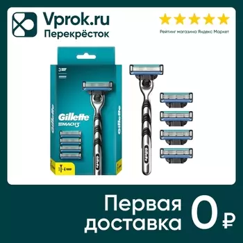 Бритва Gillette Mach3 с 5 сменными кассетамис доставкой!