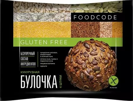 Булочки FOODCODE кукурузные без глютена 4*60г