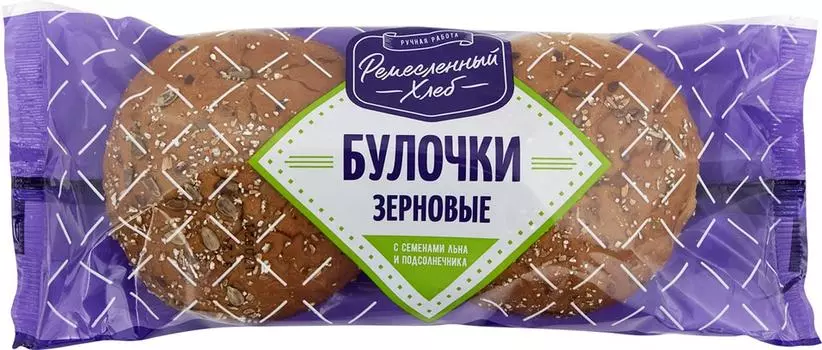 Булочки Ремесленный хлеб зерновые с семенами льна и подсолнечника 140г