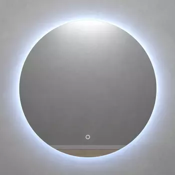 Круглое зеркало с холодной подсветкой rauntel nf led l с сенсорной кнопкой (genglass) серый 2 см.
