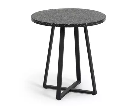 Круглый стол из терраццо tella (la forma) черный 75 см.