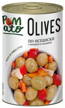 Оливки POMATO по-испански с овощами и специями 300г