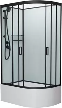 Душевая кабина 120x80x215 см Frank F412/2L М Black 20075 текстурное стекло