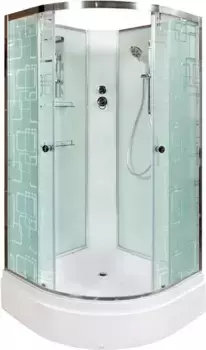 Душевая кабина 80x80x208 см Deto EM2780N матовое с прозрачным узором