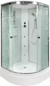 Душевая кабина 80x80x220 см Deto EM2780GM матовое с прозрачным узором