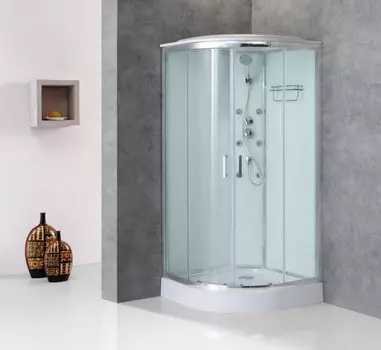 Душевая кабина 90х90х235 см BelBagno UNO-CAB-R-2-90-C-Cr-TOP прозрачное