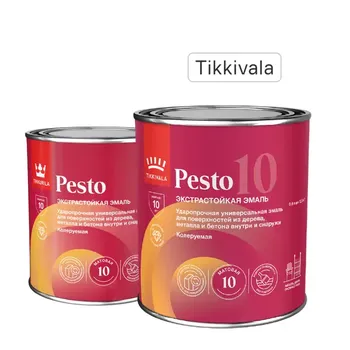 Эмаль Tikkurila Pesto 10 матовая прозрачная база С 0.9 л