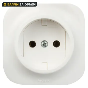 Розетка без заземления - Legrand Quteo - без шторок IP20 16А 250В винтовые зажимы накладной монтаж - белый