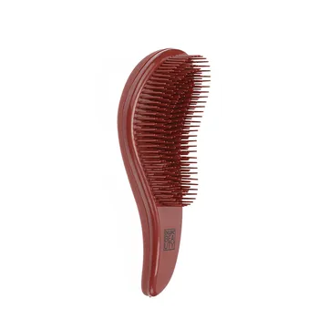 DEWAL BEAUTY Щетка массажная Прованс с пластиковым штифтом, большая ручка, коричневая