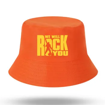 We Will Rock You Print Queen Рок-группа Мужчины Женщины Панама Кепка для рыбалки Рыбацкая шляпа Женская шляпа-ведро в стиле Харадзюку Рыболовная шляпа 55-60cm