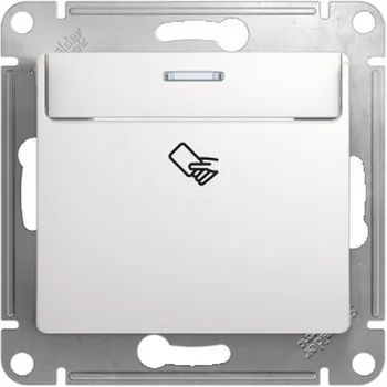 Карточный выключатель одноклавишный с подсветкой (белый) Systeme Electric Glossa GSL000169