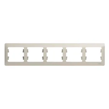 Рамка Systeme Electric Glossa пятиместная молочная (GSL000905)
