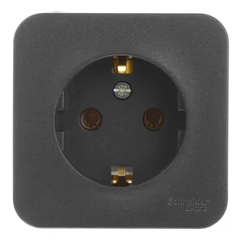 Розетка Systeme Electric Blanca накладная антрацит (BLNRA010116)