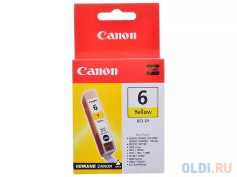 Картридж Canon BCI-6Y для Canon PIXMA 4000 5000 6000 MP750 MP780 жёлтый