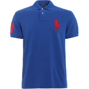 Polo Ralph Lauren Big Pony вышитая повседневная рубашка поло с коротким рукавом мужская синяя 710692227-023 S