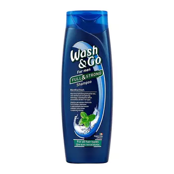 Шампунь для волос WASH &amp; GO MEN с ментолом для всех типов волос 400 мл