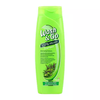 Шампунь для волос WASH &amp; GO с экстрактами трав для жирных волос 400 мл