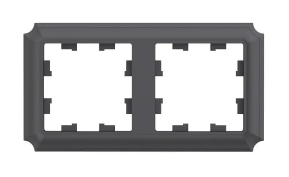 Рамка Systeme Electric AtlasDesign Antique, горизонтальная и вертикальная, 2-поста, базальт (ATN101402)
