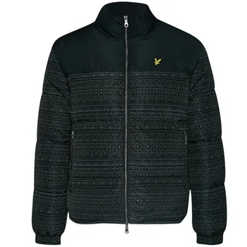 Двусторонняя куртка-пуховик с жаккардовым узором Lyle & Scott, черный