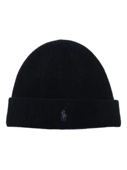 Кашемировая шапка бини с логотипом Polo Pony POLO RALPH LAUREN, синий