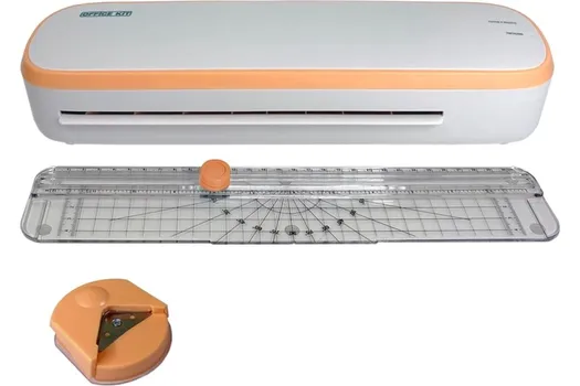 Ламинатор Office Kit L2307R, A4, 60 мкм - 125 мкм, валов:2, горячее ламинирование, 27.8 см/мин., фото, белый/оранжевый (L2307R)