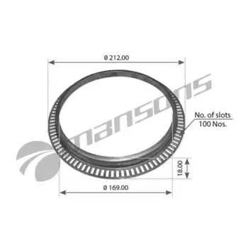 кольцо ступицы! (м) ABS d169xD212x18mm Z=100Nos\DAF CF65/75/85/XF95/105/SB230/4000/SBR230 200.030 MANSONS