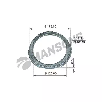 кольцо ступицы !(м) зубчатое ABS 125x156x8.5 z=100 \BPW ECO 300.305 MANSONS
