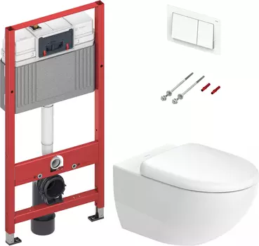 Комплект Унитаз подвесной Duravit Architec 45720900A1 + Система инсталляции для унитазов TECE Base NEW с кнопкой смыва