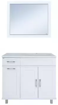 Комплект мебели Misty Купер 90 R с бельевой корзиной белый