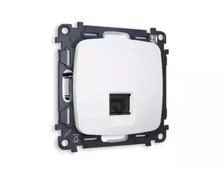 Комплект механизма компьютерной розетки RJ-45(8P8C) CAT6 со шторкой Ambrella Volt Omega MO132010