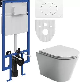 Комплект STWORKI Унитаз подвесной Ceramica Nova Forma CN3011 + Система инсталляции для унитазов STWORKI 510163 + кнопка смыва