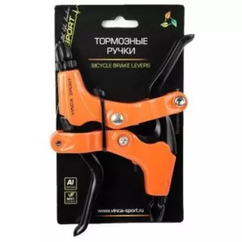 Тормозные ручки Vinca Sport (пара), алюминий, оранжевые, черные рычаги, VB 51 orange