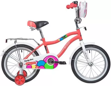 Детский велосипед Novatrack Candy 16" 2019 (Возраст: 4-6 лет (Рост: до 115 см), Цвет: коралловый)