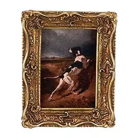 Картина в раме Glasar черно-белая собака, масло, 10x2x12 см