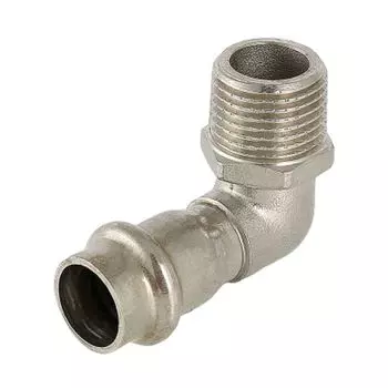 Угольник из нержавеющей стали 90° с НР Ø28х3/4" VALTEC